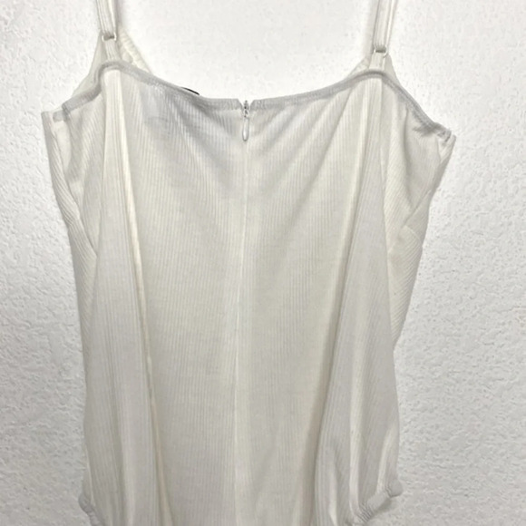 Princess Polly Cara White Waffle Knit Tie Front Bodysuit Size 8 - Picture 10 of 12